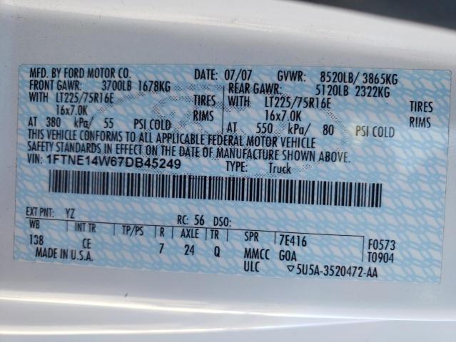 Photo 10 from auction – 2007 FORD ECONOLINE with VIN 1FTNE14W67DB45249