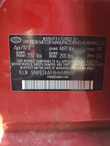 Photo 10 from auction – 2017 HYUNDAI SONATA SE with VIN 5NPE24AF8HH588657