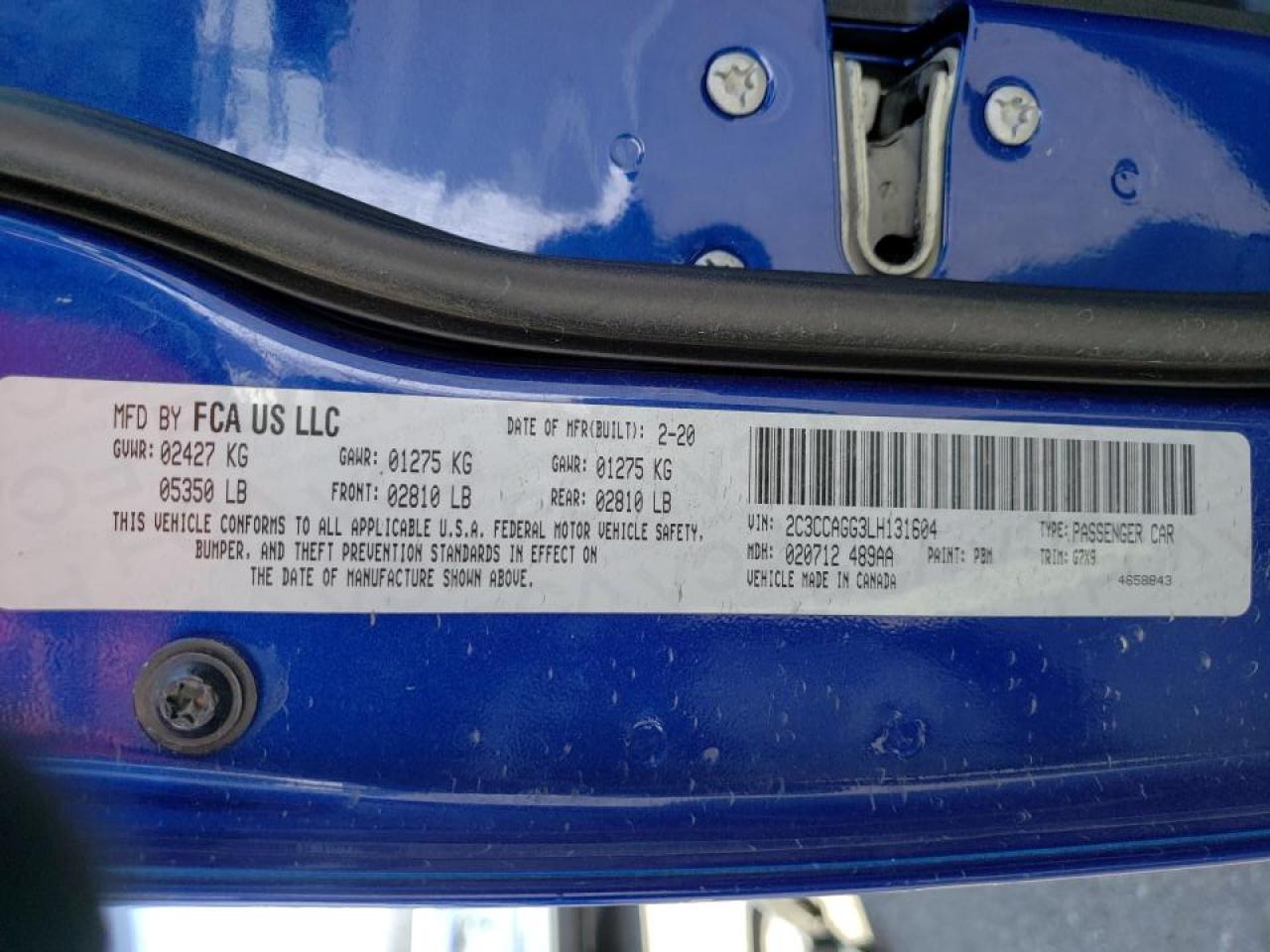 Photo 10 from auction – 2020 CHRYSLER 300 S with VIN 2C3CCAGG3LH131604