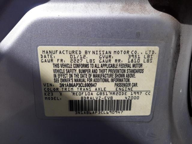 Photo 10 from auction – 2012 NISSAN SENTRA 2.0 with VIN 3N1AB6AP3CL690947