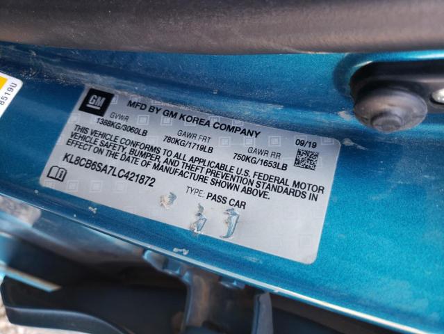 Photo 10 from auction – 2020 CHEVROLET SPARK LS with VIN KL8CB6SA7LC421872