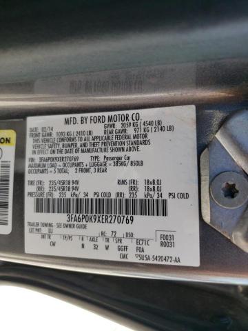 Photo 10 from auction – 2014 FORD FUSION TIT with VIN 3FA6P0K9XER270769