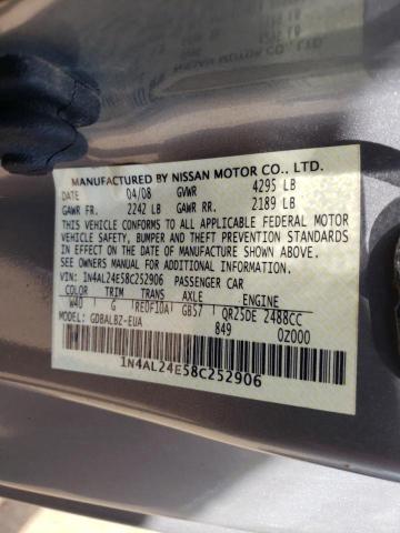 Photo 10 from auction – 2008 NISSAN ALTIMA 2.5 with VIN 1N4AL24E58C252906