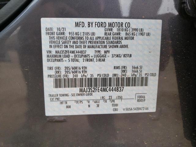 Photo 10 from auction – 2021 FORD ECOSPORT S with VIN MAJ3S2FE4MC444837