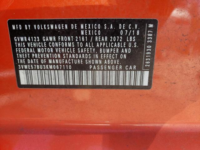 Photo 10 from auction – 2019 VOLKSWAGEN JETTA SEL with VIN 3VWE57BU3KM067110