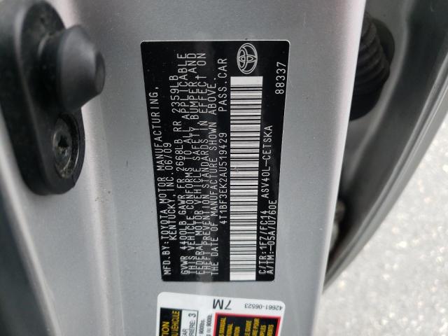 Photo 10 from auction – 2010 TOYOTA CAMRY BASE with VIN 4T1BF3EK2AU519429
