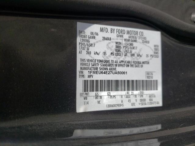 Photo 10 from auction – 2007 FORD EXPLORER E with VIN 1FMEU64E27UA50061