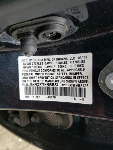 Photo 10 from auction – 2017 HONDA CIVIC EX with VIN 19XFC2F75HE035833