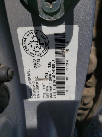 Photo 10 from auction – 2013 HONDA CIVIC LX with VIN 2HGFB2E41DH040103