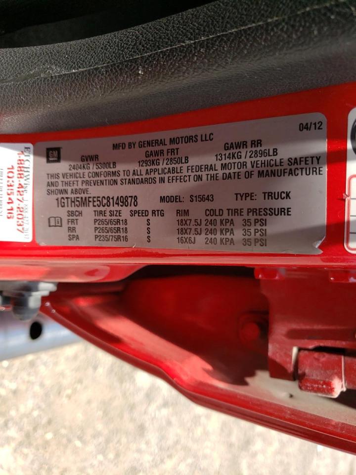 Photo 10 from auction – 2012 GMC CANYON SLE with VIN 1GTH5MFE5C8149878