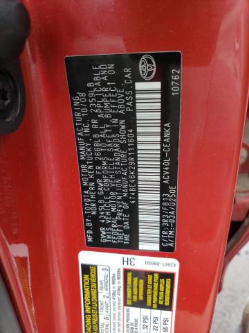 Photo 10 from auction – 2009 TOYOTA CAMRY BASE with VIN 4T4BE46K29R111604