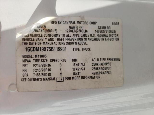 Photo 10 from auction – 2005 CHEVROLET ASTRO with VIN 1GCDM19X75B119901