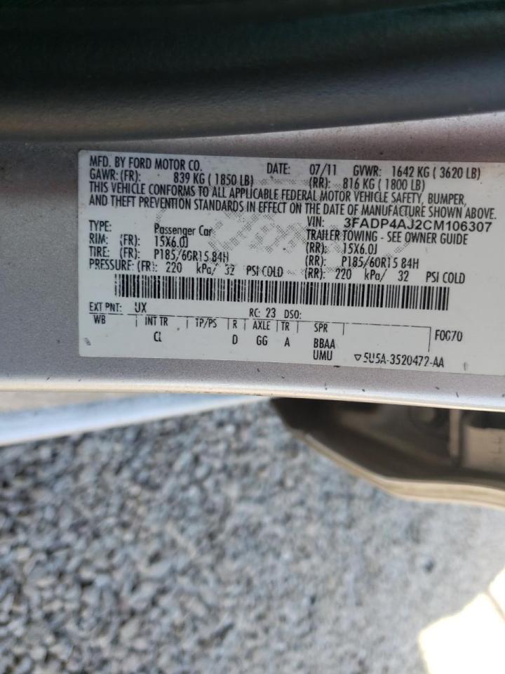 Photo 10 from auction – 2012 FORD FIESTA S with VIN 3FADP4AJ2CM106307