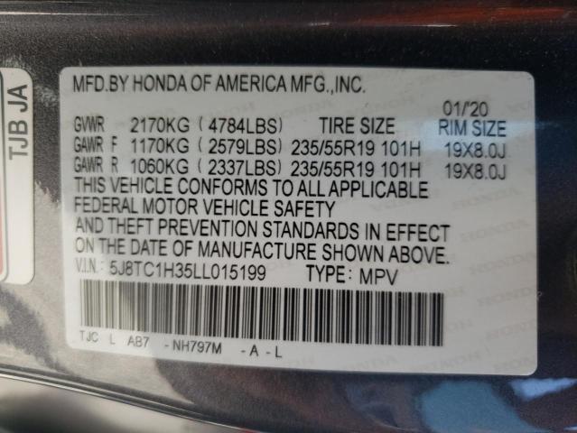 Photo 10 from auction – 2020 ACURA RDX with VIN 5J8TC1H35LL015199