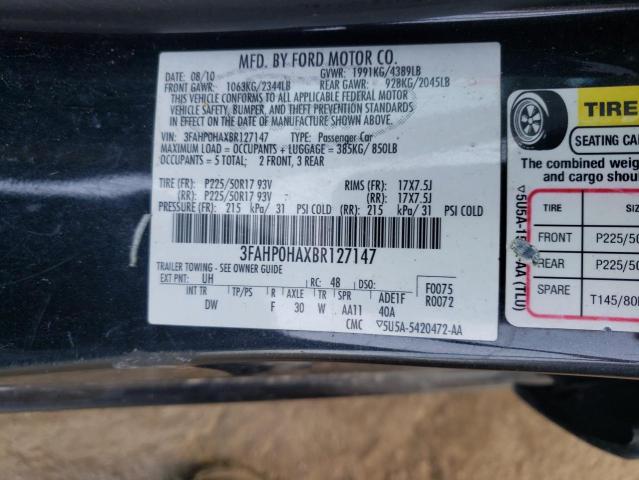 Photo 10 from auction – 2011 FORD FUSION SE with VIN 3FAHP0HAXBR127147