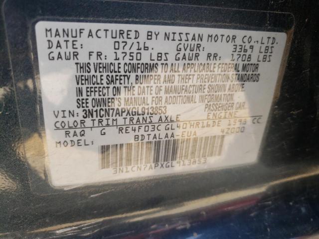 Photo 10 from auction – 2016 NISSAN VERSA S with VIN 3N1CN7APXGL913853