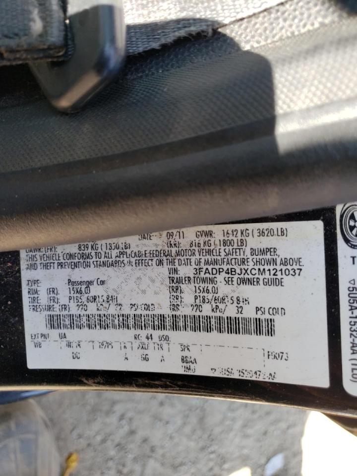 Photo 10 from auction – 2012 FORD FIESTA with VIN 3FADP4BJXCM121037