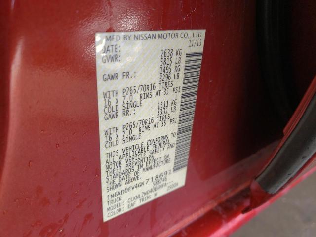 Photo 10 from auction – 2016 NISSAN FRONTIER S with VIN 1N6AD0EV4GN718691