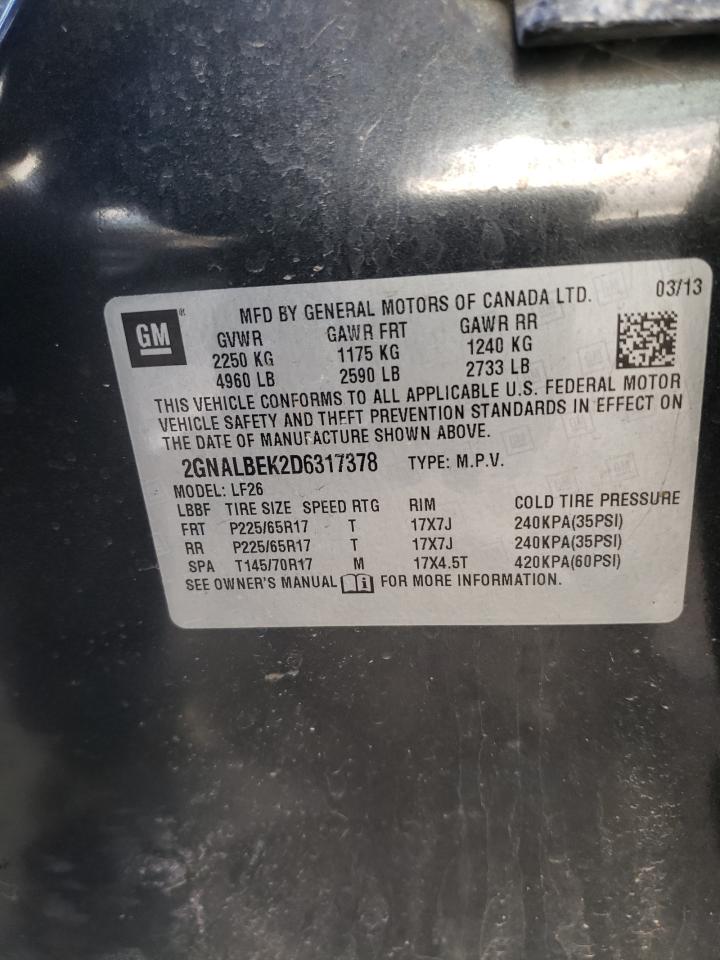 Photo 10 from auction – 2013 CHEVROLET EQUINOX LS with VIN 2GNALBEK2D6317378