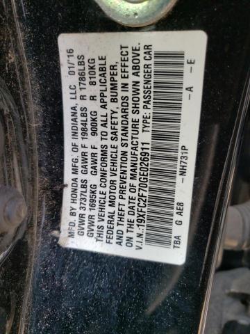 Photo 10 from auction – 2016 HONDA CIVIC EX with VIN 19XFC2F70GE026911