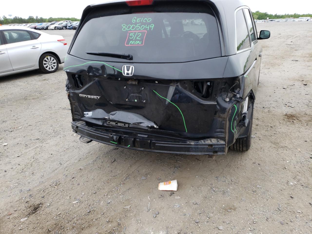 Photo 9 from auction – 2011 HONDA ODYSSEY EX with VIN 5FNRL5H49BB011862
