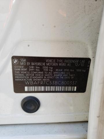 Photo 10 from auction – 2011 BMW 535 I with VIN WBAFR7C53BC800337