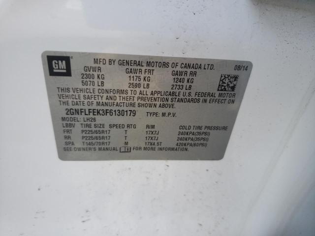 Photo 10 from auction – 2015 CHEVROLET EQUINOX LT with VIN 2GNFLFEK3F6130179