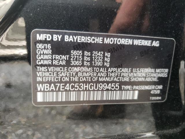Photo 10 from auction – 2017 BMW 740 XI with VIN WBA7E4C53HGU99455