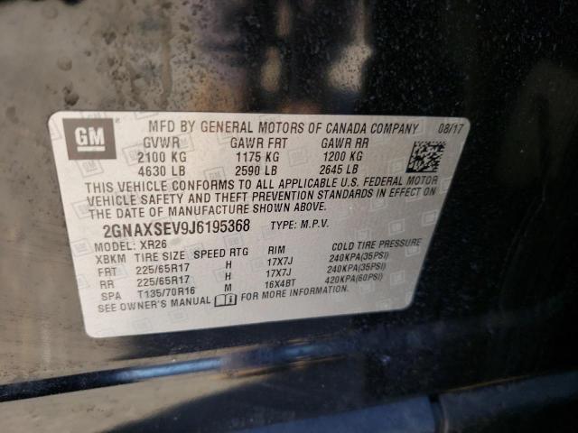 Photo 10 from auction – 2018 CHEVROLET EQUINOX LT with VIN 2GNAXSEV9J6195368