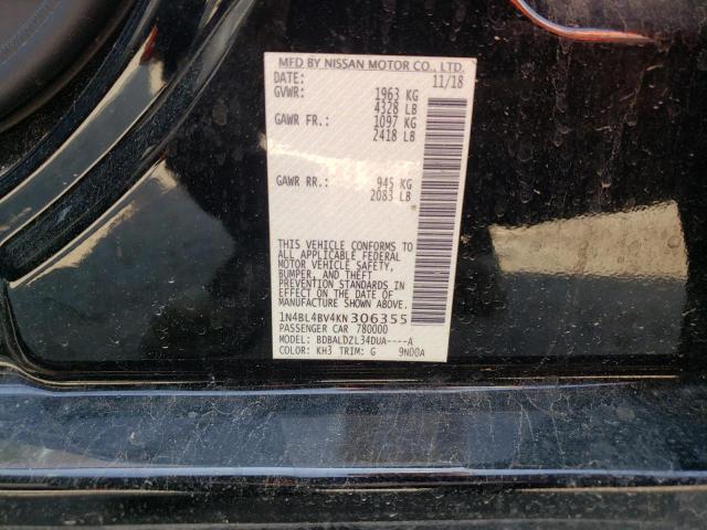 Photo 10 from auction – 2019 NISSAN ALTIMA S with VIN 1N4BL4BV4KN306355