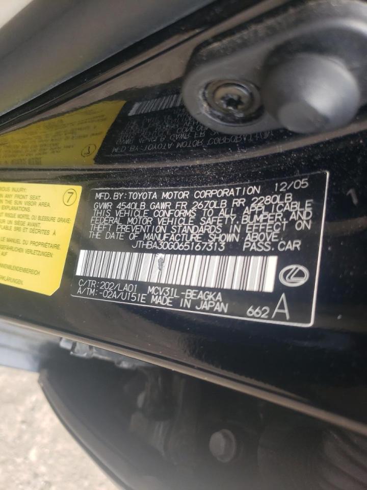 Photo 10 from auction – 2006 LEXUS ES 330 with VIN JTHBA30G065167313