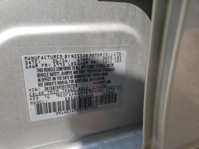 Photo 10 from auction – 2016 NISSAN SENTRA S with VIN 3N1AB7AP0GY307318