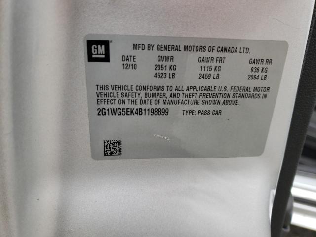 Photo 10 from auction – 2011 CHEVROLET IMPALA LT with VIN 2G1WG5EK4B1198899