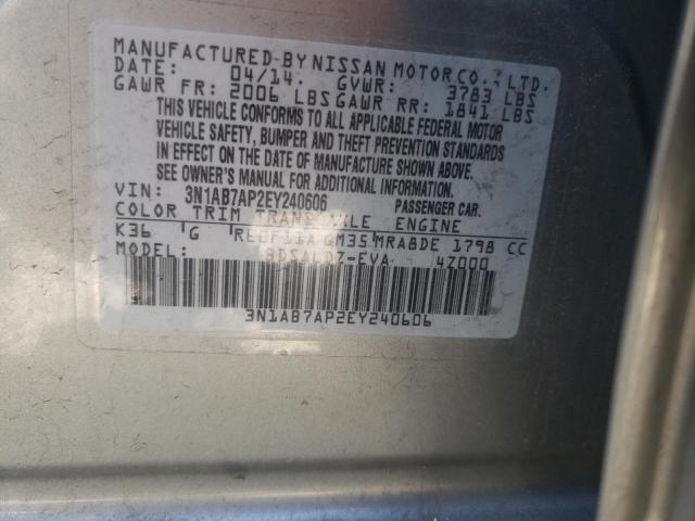 Photo 10 from auction – 2014 NISSAN SENTRA S with VIN 3N1AB7AP2EY240606
