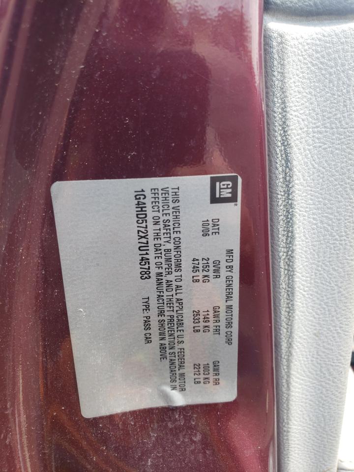 Photo 10 from auction – 2007 BUICK LUCERNE CX with VIN 1G4HD572X7U145783