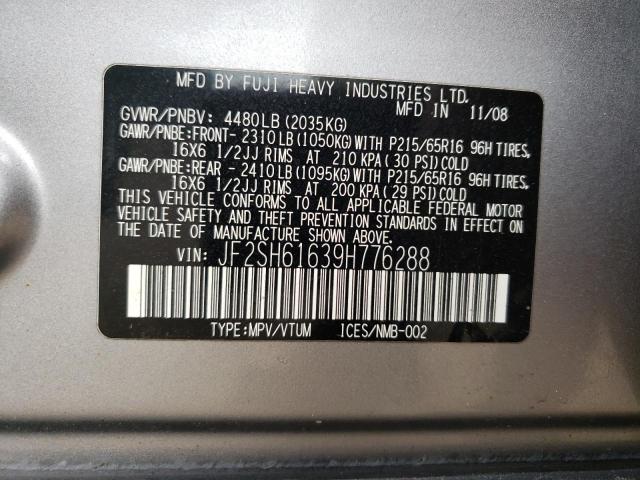 Photo 10 from auction – 2009 SUBARU FORESTER 2 with VIN JF2SH61639H776288