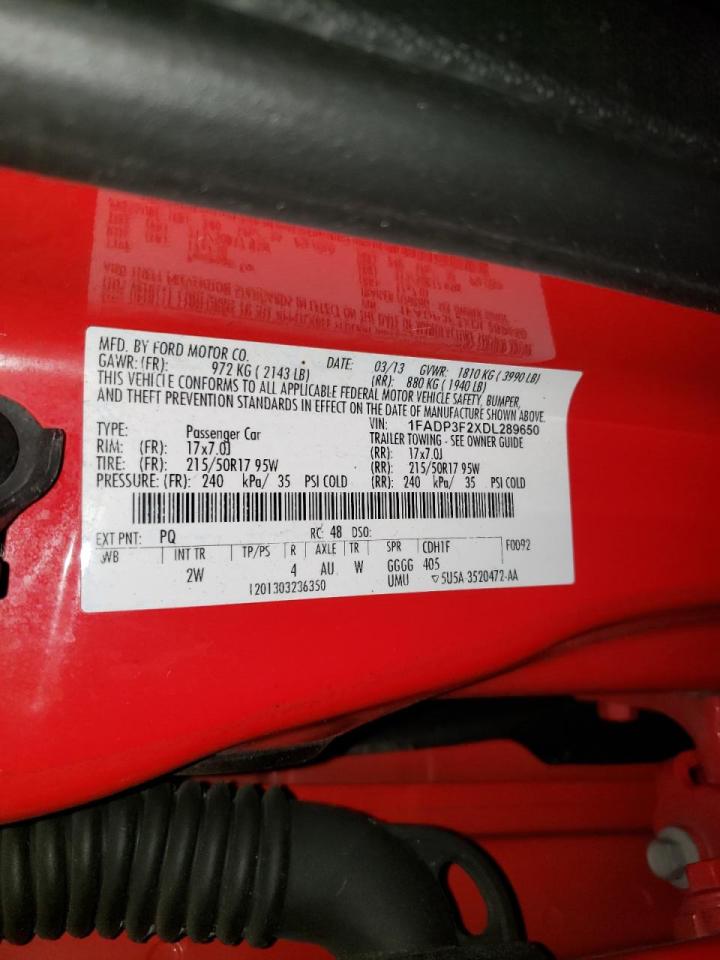 Photo 10 from auction – 2013 FORD FOCUS SE with VIN 1FADP3F2XDL289650