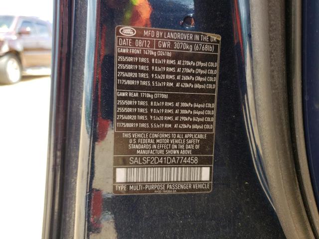 Photo 10 from auction – 2013 LAND ROVER RANGE ROVE with VIN SALSF2D41DA774458