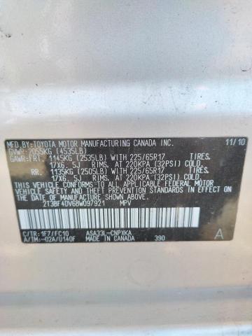 Photo 10 from auction – 2011 TOYOTA RAV4 with VIN 2T3BF4DV6BW097921