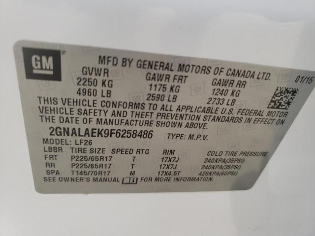 Photo 10 from auction – 2015 CHEVROLET EQUINOX LS with VIN 2GNALAEK9F6258486