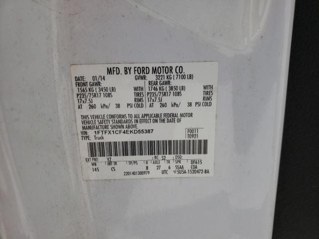 Photo 10 from auction – 2014 FORD F150 SUPER with VIN 1FTFX1CF4EKD55387