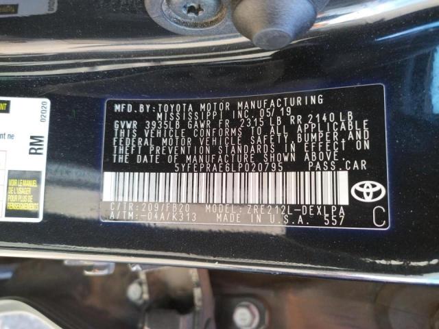 Photo 10 from auction – 2020 TOYOTA COROLLA LE with VIN 5YFEPRAE6LP020795