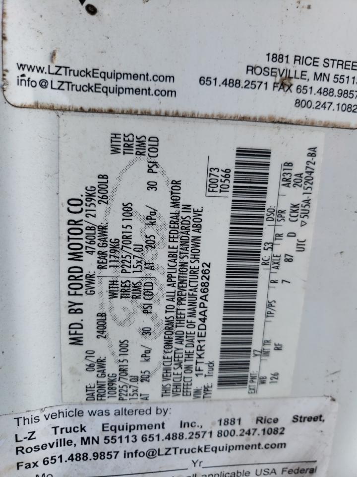 Photo 10 from auction – 2010 FORD RANGER SUP with VIN 1FTKR1ED4APA68262