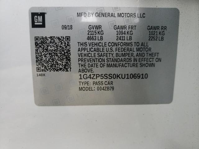 Photo 10 from auction – 2019 BUICK LACROSSE E with VIN 1G4ZP5SS0KU106910