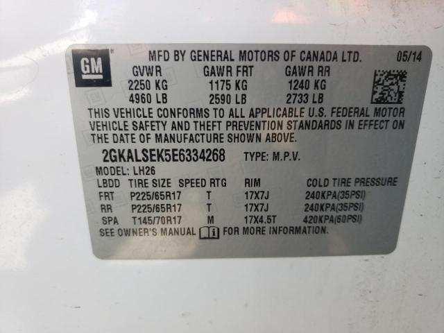 Photo 10 from auction – 2014 GMC TERRAIN SL with VIN 2GKALSEK5E6334268