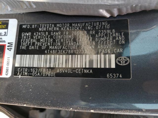 TOYOTA CAMRY BASE 2011 with VIN 4T4BF3EK7BR127327 - Photo from auction