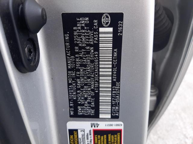 Photo 10 from auction – 2010 TOYOTA CAMRY BASE with VIN 4T1BF3EK3AU066549