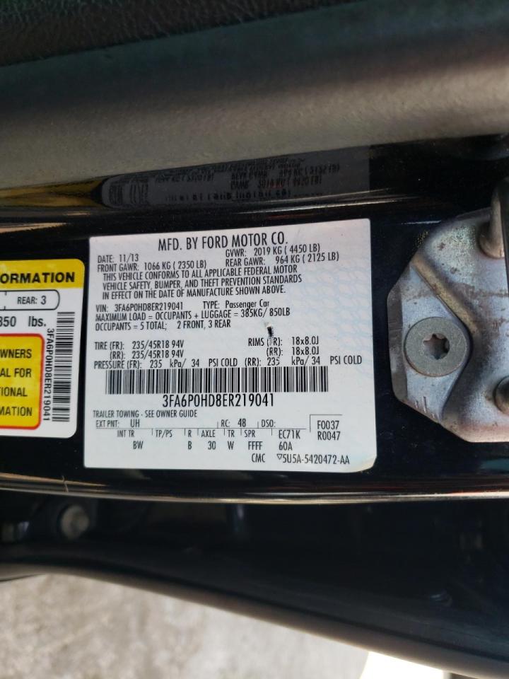 Photo 10 from auction – 2014 FORD FUSION SE with VIN 3FA6P0HD8ER219041