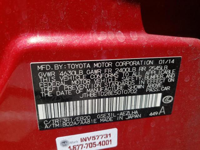 Photo 10 from auction – 2014 LEXUS IS 350 with VIN JTHBE1D28E5010702