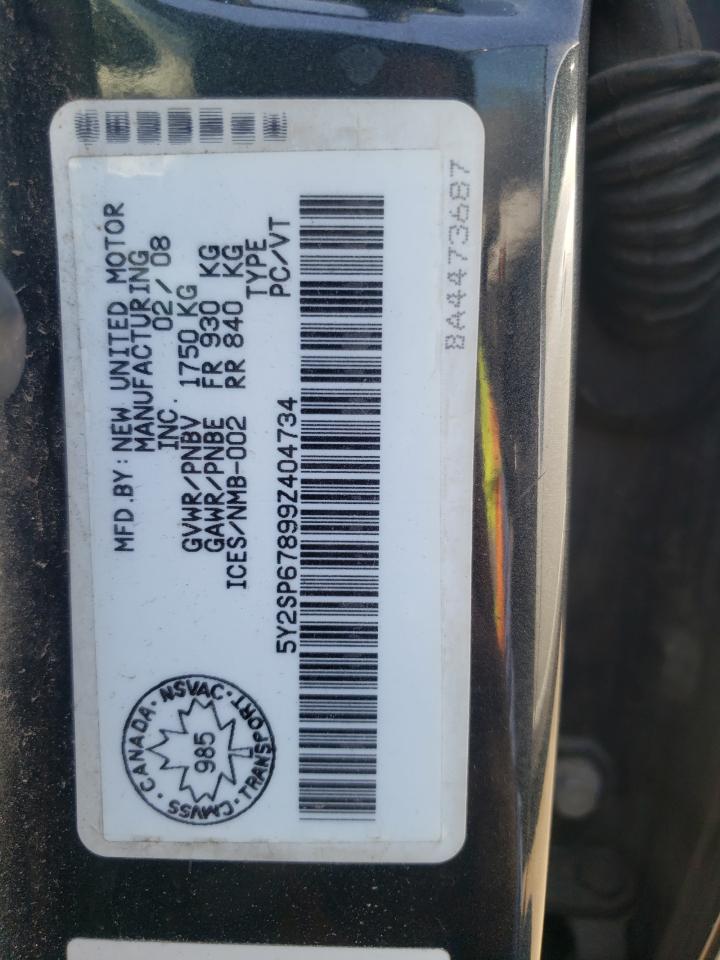 Photo 10 from auction – 2009 PONTIAC VIBE with VIN 5Y2SP67899Z404734